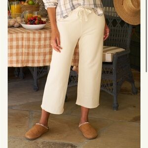 Frank & Eileen Catherine Vintage White Wide Leg Cropped Sweatpants
